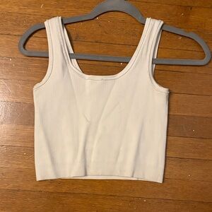 Girls athleta white cropped tank top